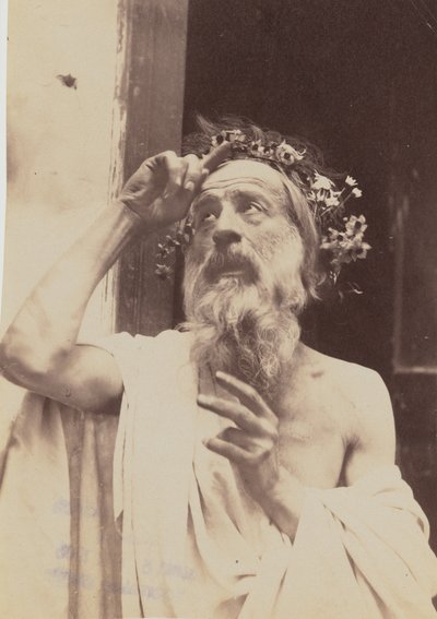 [Uomo anziano con corona di fiori] da Baron Wilhelm von Gloeden