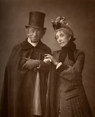Attori americani James Lewis e Ann Gilbert in A Night Off, 1886 da Barraud