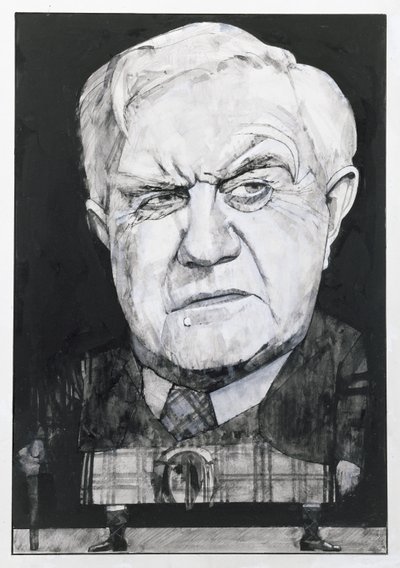 Ritratto di Andrew Cruickshank da Barry Fantoni