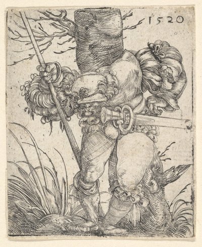 Fante davanti a un albero, metà del XVII secolo da Barthel Beham