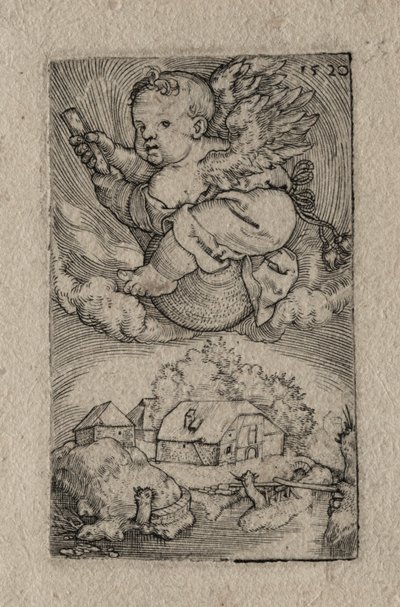 Genio che cavalca una sfera, 1520 da Barthel Beham