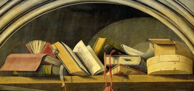 Natura morta con libri in una nicchia da Barthelemy d