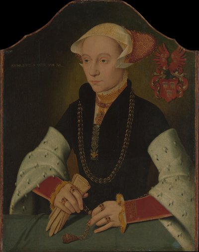 Ritratto di una donna della famiglia Slosgin di Colonia, 1557 da Bartholomaeus Bruyn the Younger