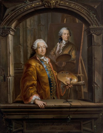 Ritratto di Georges Desmarées al suo cavalletto che dipinge un ritratto di Johann Christian Thomas Winck da Bartholomäus Ignaz Weiss
