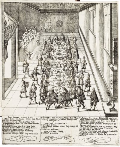 Pasto festivo in occasione del giuramento di fedeltà ricevuto da Ferdinando IV il 5 settembre 1651 a Vienna da Bartholomäus Kilian