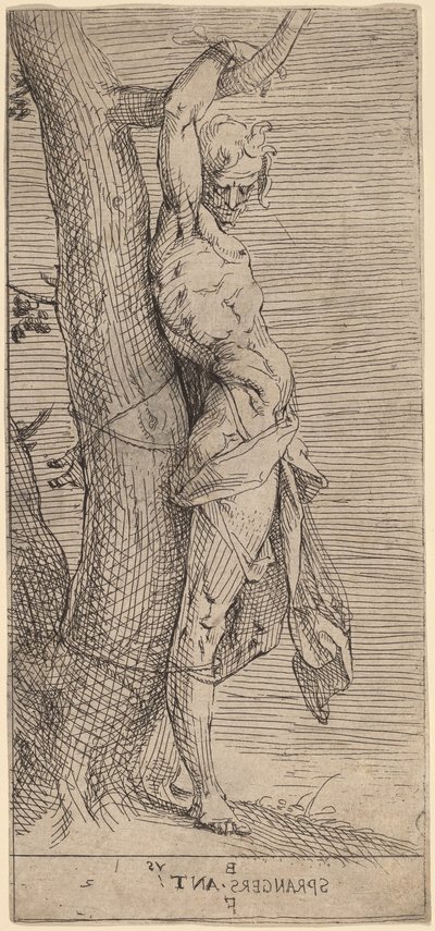 San Sebastiano, legato a un albero da Bartholomaeus Spranger