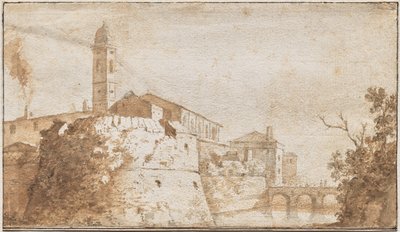 Veduta di Bracciano con la Chiesa di S. Maria Assunta da Bartholomeus Breenberg