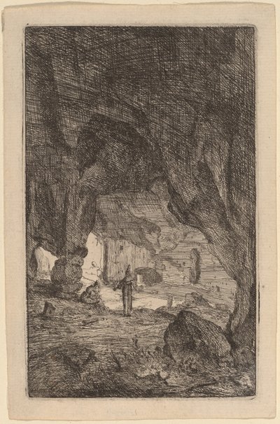 Grotta con frati da Bartholomeus Breenbergh