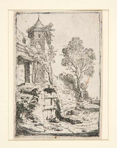 La casa vicino alla torre esagonale da Bartholomeus Breenbergh