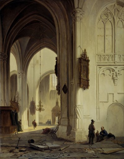 Interno di una chiesa da Bartholomeus Johannes van Hove