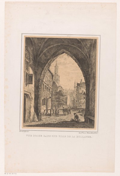 Veduta della città da sotto un arco da Bartholomeus Johannes van Hove