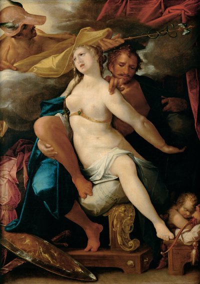 Venere e Marte avvertiti da Mercurio, ca 1586 da Bartholomaeus Spranger