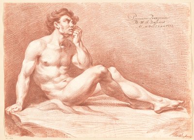 Nudo maschile seduto, visto di lato (1º premio 1788) da Bartholomeus Ziesenis