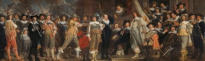 Ufficiali e altri tiratori sotto la guida del capitano Roelof Bicker e del tenente Jan Michielsz Blaeuw. Circa 1640-43 da Bartholomeus van der Helst