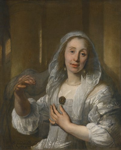 Ritratto di donna in bianco da Bartholomeus van der Helst