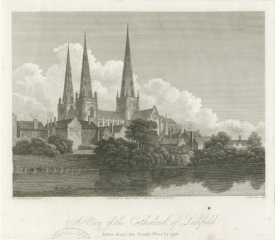 Cattedrale di Lichfield - Vista Sud-Ovest da Bartholomew Howlett