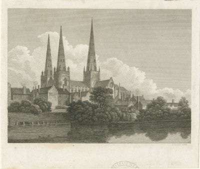 Cattedrale di Lichfield - Vista Sud-Ovest da Bartholomew Howlett