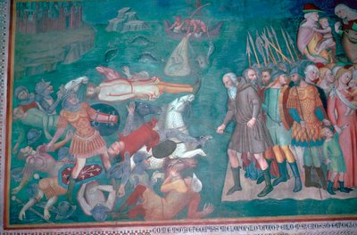 Affresco degli Israeliti che attraversano il Mar Rosso, XIV secolo da Bartolo di Fredi