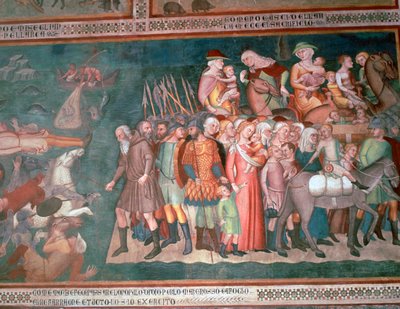 Affresco degli Israeliti che attraversano il Mar Rosso, XIV secolo da Bartolo di Fredi