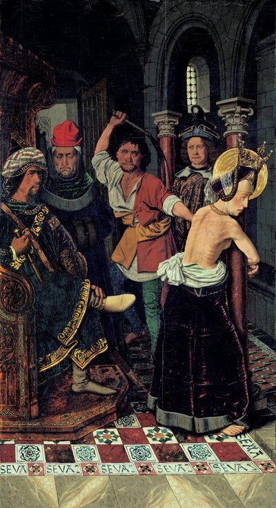 La flagellazione di Santa Engratia, ca 1475 da Bartolomé Bermejo