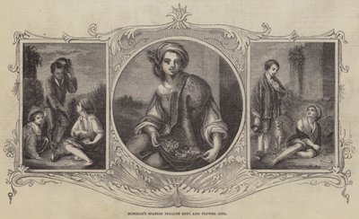 Ragazzi contadini spagnoli e ragazza con fiori di Murillo da Bartolomé Esteban Murillo