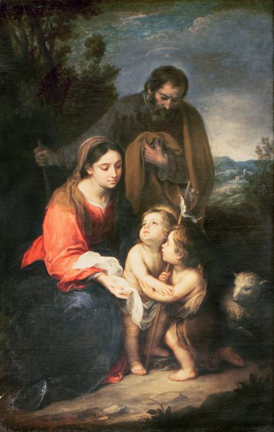 La Sacra Famiglia con il piccolo San Giovanni da Bartolomé Esteban Murillo