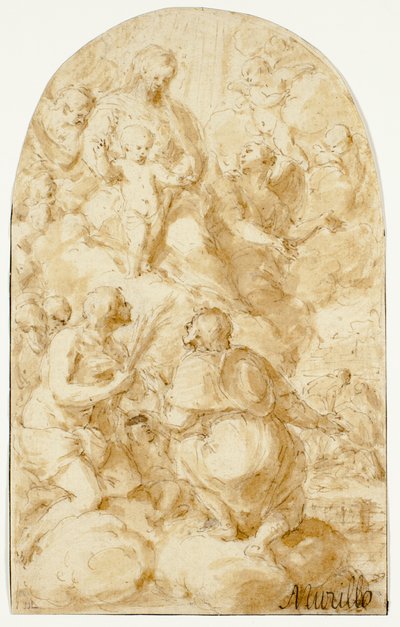 Vergine Maria con il Bambino tra le nuvole da Bartolomé Esteban Murillo