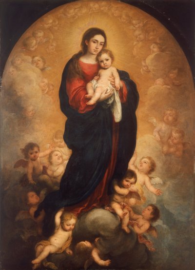 Vergine e Bambino in gloria da Bartolomé Esteban Murillo