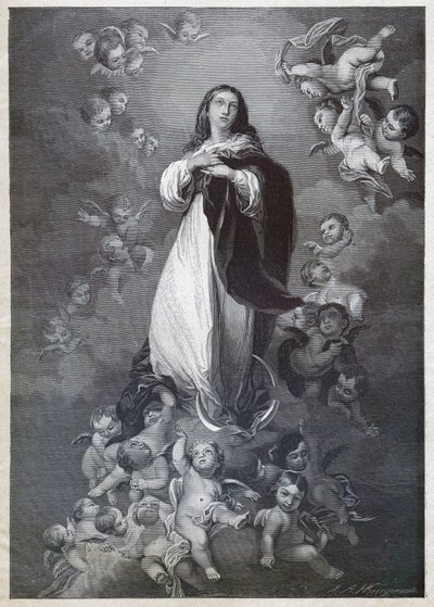 Immacolata Concezione (incisione, circa 1900) da Bartolome Esteban (after) Murillo