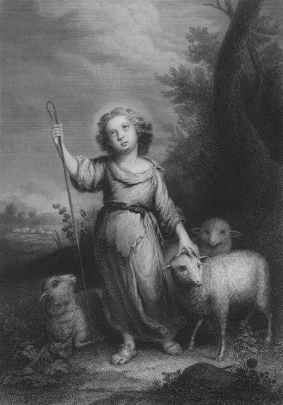 Il Buon Pastore da Bartolome Esteban (after) Murillo
