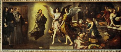La cuisine des Anges - la cucina degli angeli. Una delle ... da Bartolome Esteban (school of) Murillo