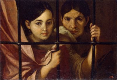 Due donne dietro una grata da Bartolomé Esteban Murillo