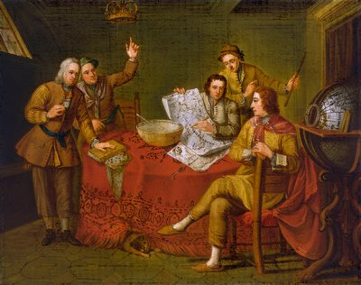 Gustavus Hamilton, 2° Visconte Boyne (1639-1723), nella cabina del suo yacht da Bartolomeo (after) Nazari