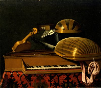 Natura morta con strumenti musicali e libri, metà del XVII secolo da Bartolomeo Bettera