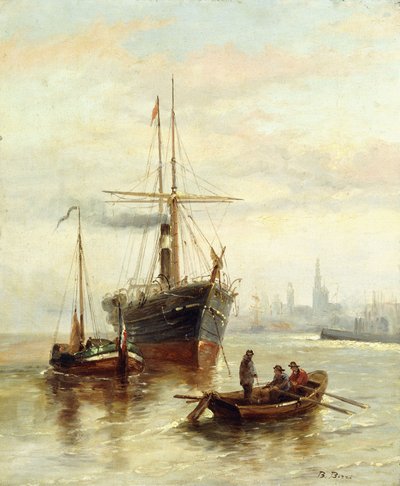 Una scena di porto con vista su Venezia da Bartolomeo Bezzi