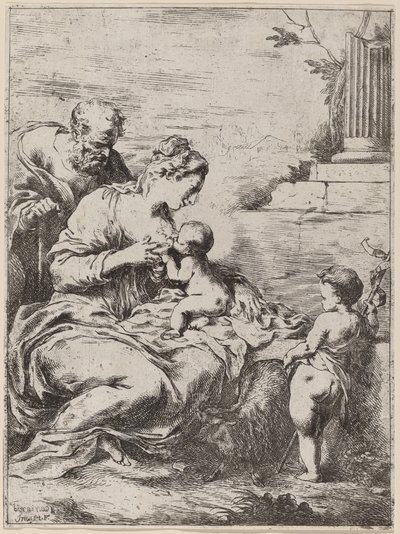 La Sacra Famiglia con San Giovanni da Bartolomeo Biscaino