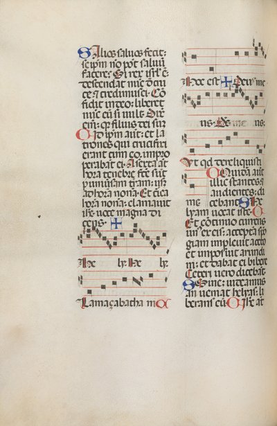 Missale: Fol. 121v: contiene musica per Hely Hely Lama ecc. all