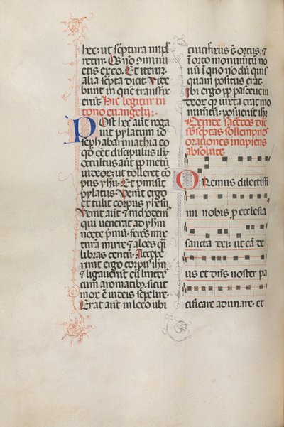 Missale: Fol. 145v: Musica per varie preghiere, 1469 da Bartolomeo Caporali