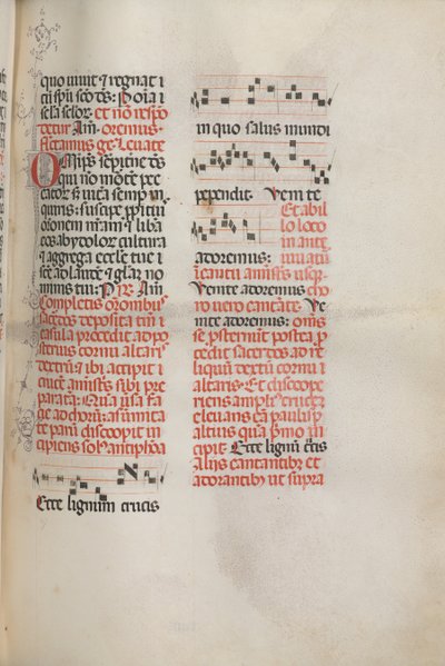 Messale: Fol. 148: Musica per Ecce lignum crucis..., 1469 da Bartolomeo Caporali