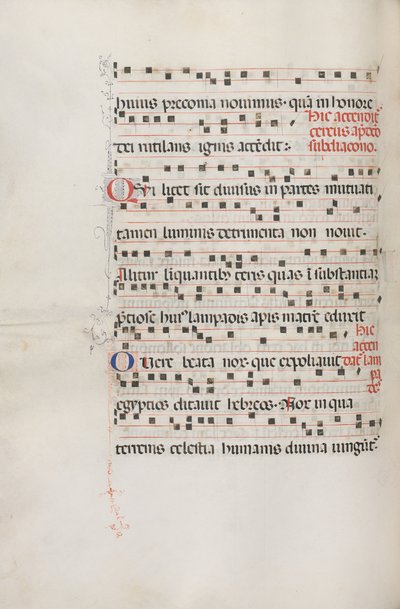 Messale: Fol. 156v: Musica per Exultet, 1469 da Bartolomeo Caporali