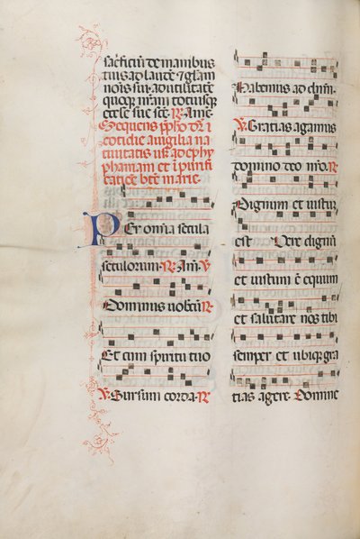 Messale: Fol. 176v: Musica per varie preghiere ordinarie, 1469 da Bartolomeo Caporali