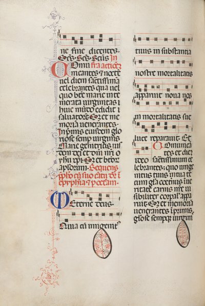 Missale: Fol. 177v: Musica per varie preghiere ordinarie, 1469 da Bartolomeo Caporali