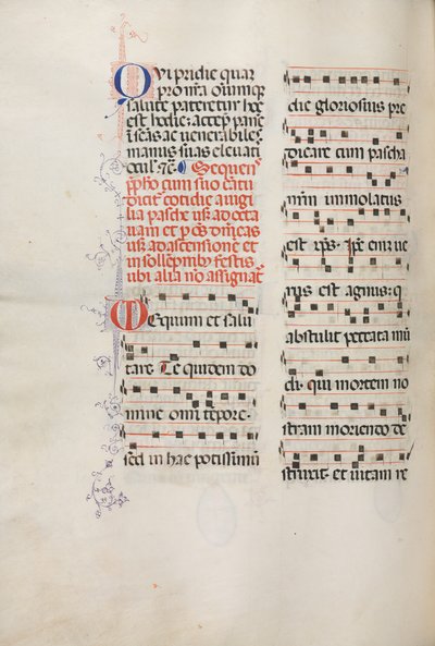 Messale: Fol. 178v: Musica per varie preghiere ordinarie, 1469 da Bartolomeo Caporali