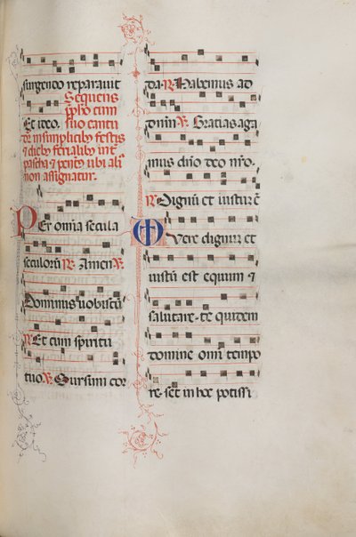 Missale: Fol. 179: Musica per varie preghiere ordinarie, 1469 da Bartolomeo Caporali