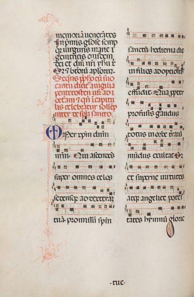 Missale: Fol. 180v: Musica per varie preghiere ordinarie, 1469 da Bartolomeo Caporali