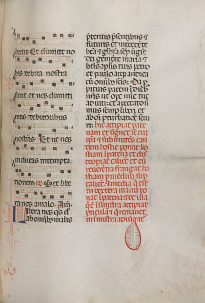 Missale: Fol. 190: Musica per varie preghiere, 1469 da Bartolomeo Caporali