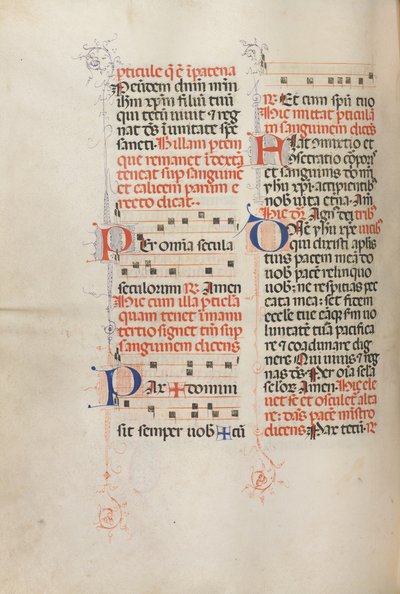 Missale: Fol. 190v: Musica per varie preghiere da Bartolomeo Caporali