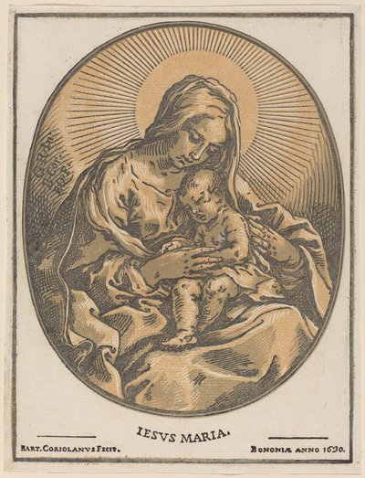 Vergine e bambino da Bartolomeo Coriolano after Guido Reni