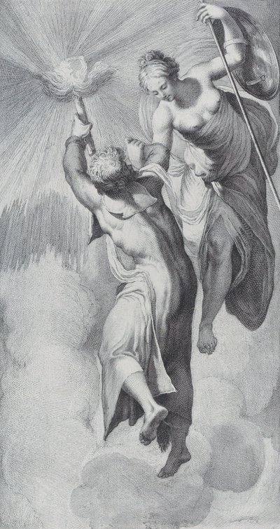 Minerva assiste Prometeo mentre tenta di scalare i cieli da Bartolomeo Crivellari, Gabriel Söderling