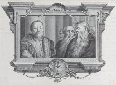 Tre uomini barbuti, uno con pelliccia da Bartolomeo Crivellari, Gabriel Söderling